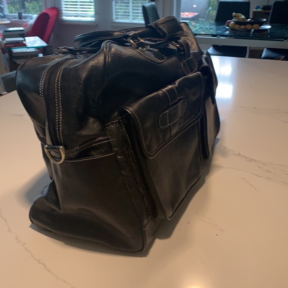 Black leather travel bag, excellent condition - Picture 2 of 4